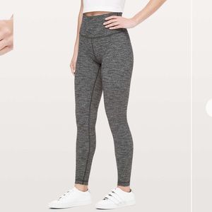 Lululemon Wunder Under High Rise 28 Tight Luon Variegated Knit Black Heathered 6